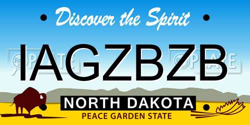 IAGZBZB North Dakota License Plate