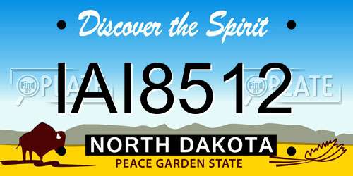 IAI8512 North Dakota License Plate