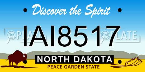 IAI8517 North Dakota License Plate