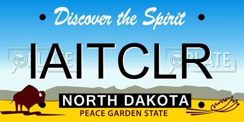 IAITCLR North Dakota License Plate