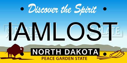 IAMLOST North Dakota License Plate