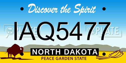 IAQ5477 North Dakota License Plate