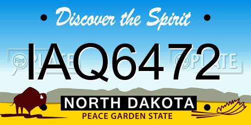 IAQ6472 North Dakota License Plate