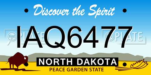 IAQ6477 North Dakota License Plate