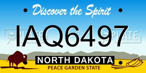 IAQ6497 North Dakota License Plate