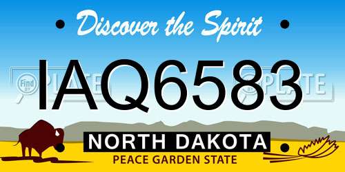 IAQ6583 North Dakota License Plate