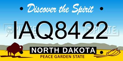 IAQ8422 North Dakota License Plate