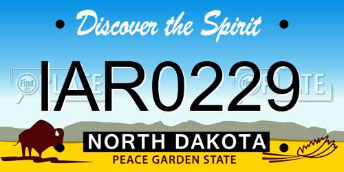 IAR0229 North Dakota License Plate