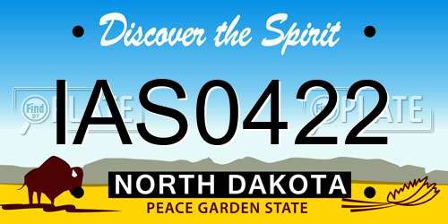 IAS0422 North Dakota License Plate