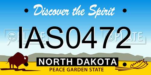 IAS0472 North Dakota License Plate