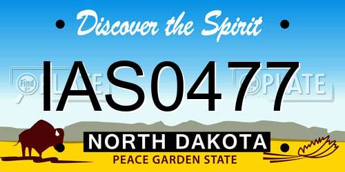IAS0477 North Dakota License Plate