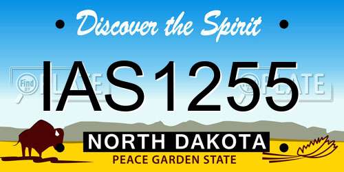 IAS1255 North Dakota License Plate