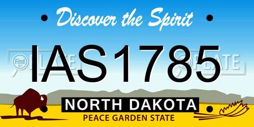 IAS1785 North Dakota License Plate