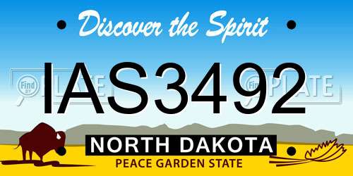 IAS3492 North Dakota License Plate
