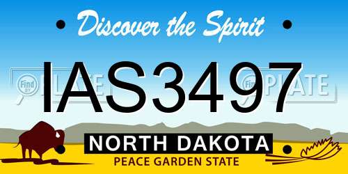 IAS3497 North Dakota License Plate