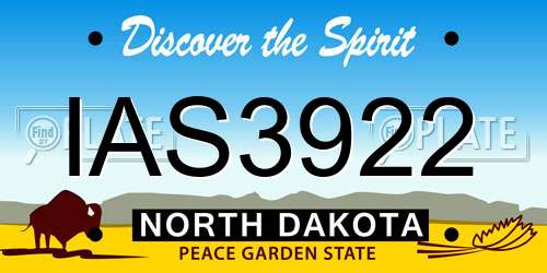 IAS3922 North Dakota License Plate