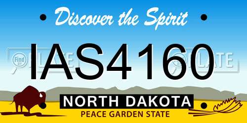 IAS4160 North Dakota License Plate
