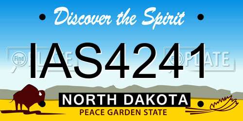 IAS4241 North Dakota License Plate