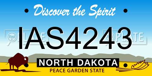 IAS4243 North Dakota License Plate