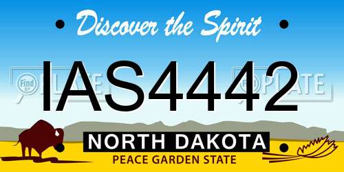 IAS4442 North Dakota License Plate
