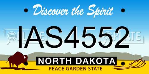 IAS4552 North Dakota License Plate