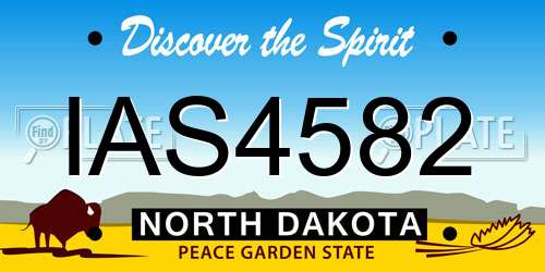 IAS4582 North Dakota License Plate