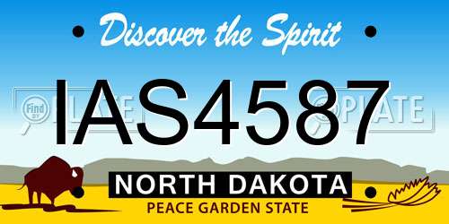 IAS4587 North Dakota License Plate