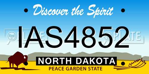 IAS4852 North Dakota License Plate