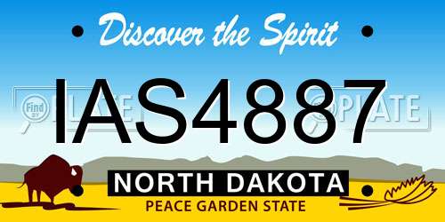 IAS4887 North Dakota License Plate