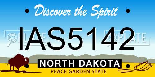 IAS5142 North Dakota License Plate