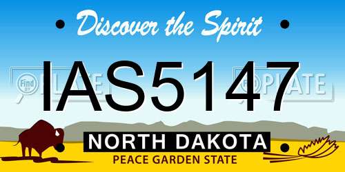 IAS5147 North Dakota License Plate