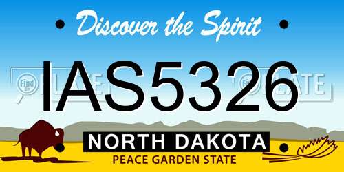 IAS5326 North Dakota License Plate