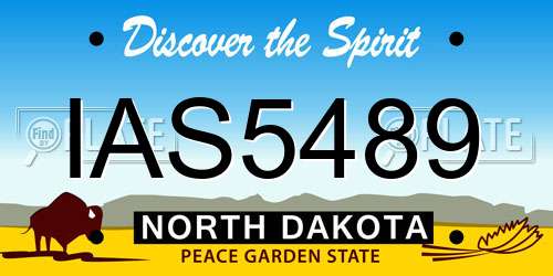 IAS5489 North Dakota License Plate