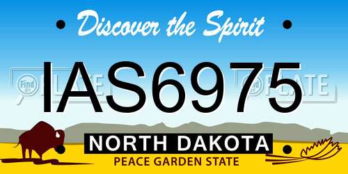 IAS6975 North Dakota License Plate