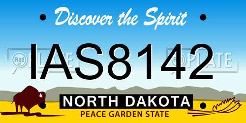 IAS8142 North Dakota License Plate