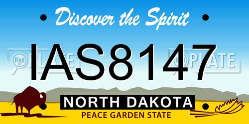 IAS8147 North Dakota License Plate