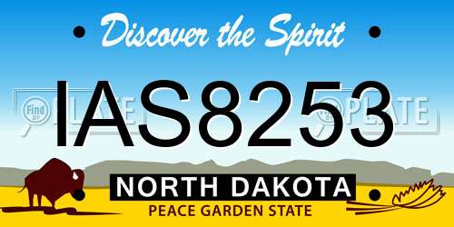 IAS8253 North Dakota License Plate