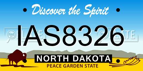 IAS8326 North Dakota License Plate