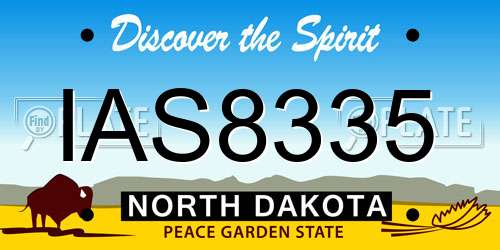 IAS8335 North Dakota License Plate
