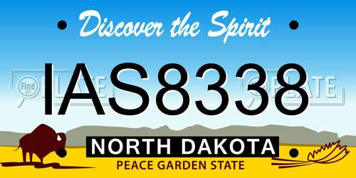 IAS8338 North Dakota License Plate