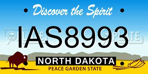 IAS8993 North Dakota License Plate