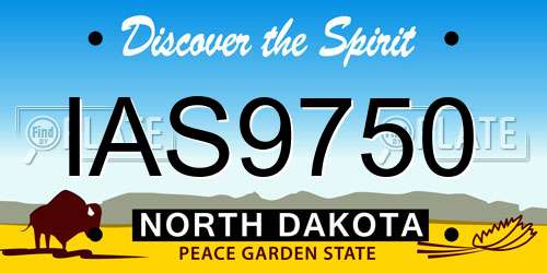 IAS9750 North Dakota License Plate