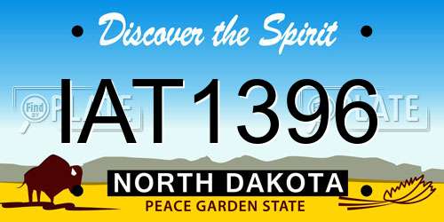 IAT1396 North Dakota License Plate