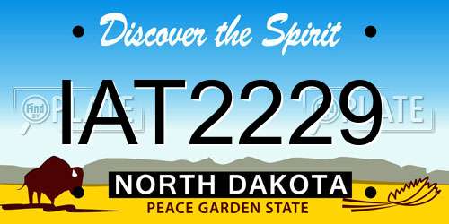 IAT2229 North Dakota License Plate