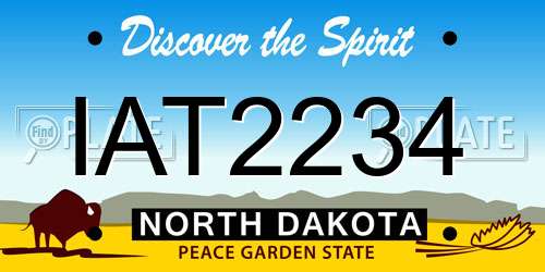IAT2234 North Dakota License Plate