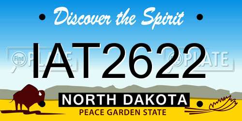 IAT2622 North Dakota License Plate