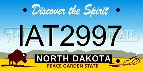 IAT2997 North Dakota License Plate