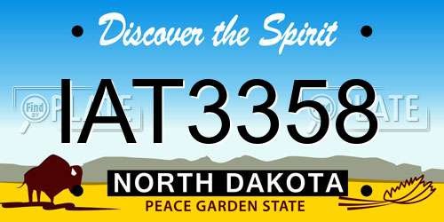 IAT3358 North Dakota License Plate