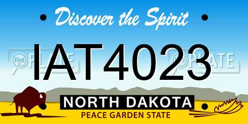 IAT4023 North Dakota License Plate