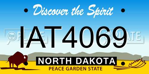 IAT4069 North Dakota License Plate